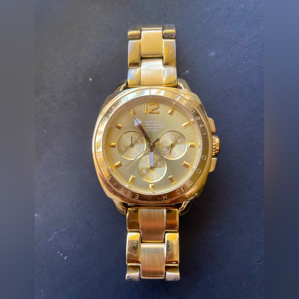 Coach gold boyfriend watch
